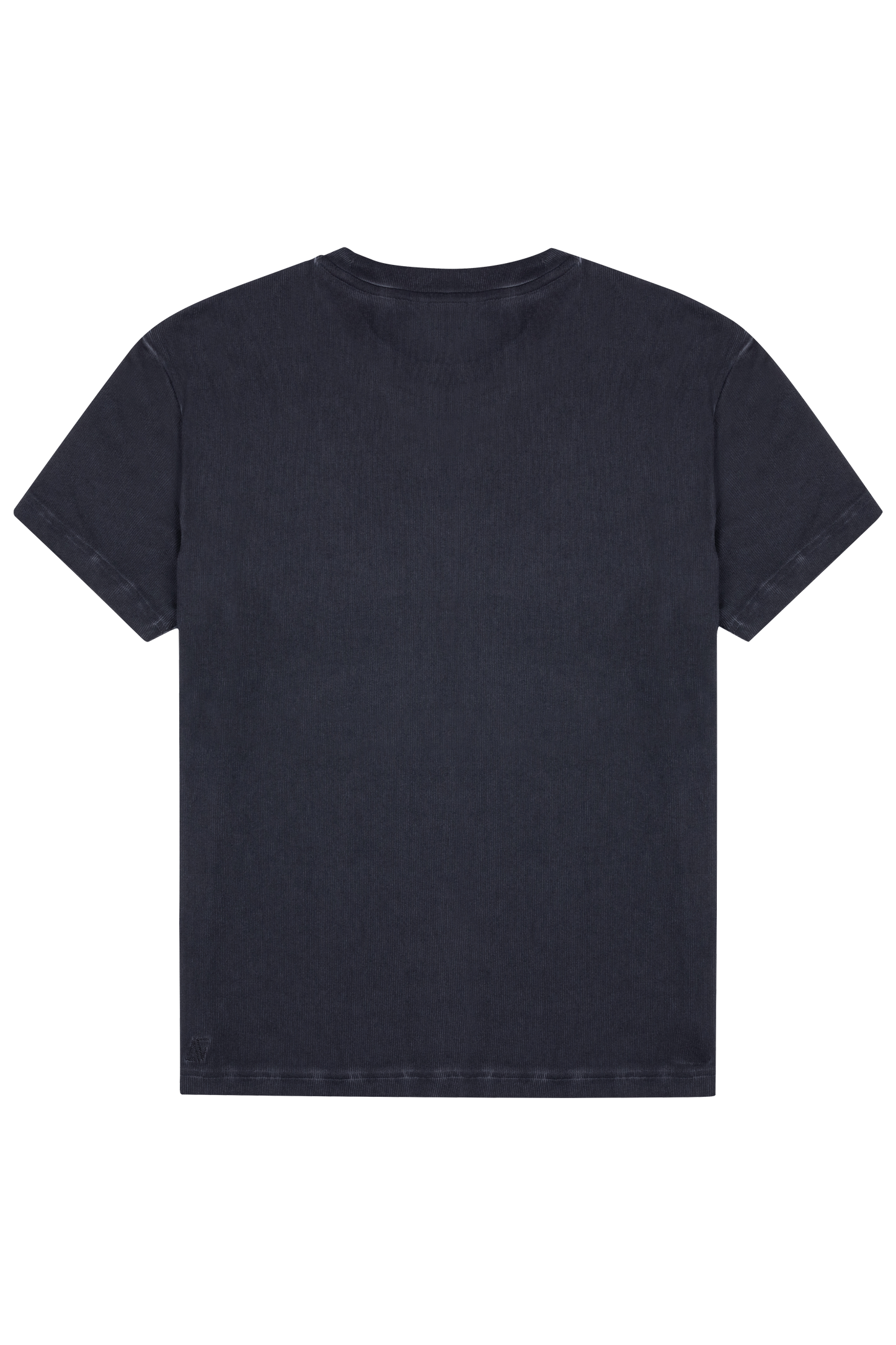 Eskitilmiş Fitilli T-shirt - Siyah