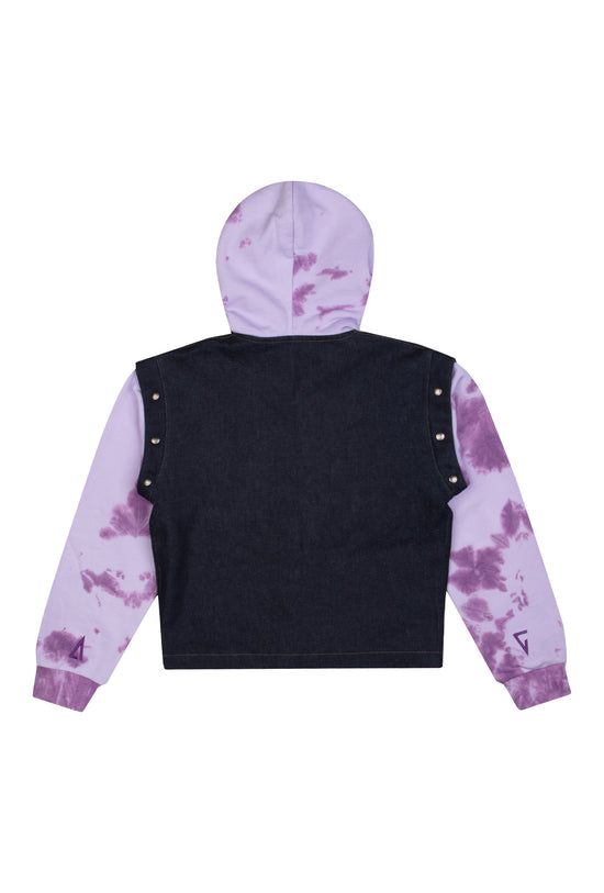 Navy Denim Vest Jacket - Sparkling Grape/Digital Lavender