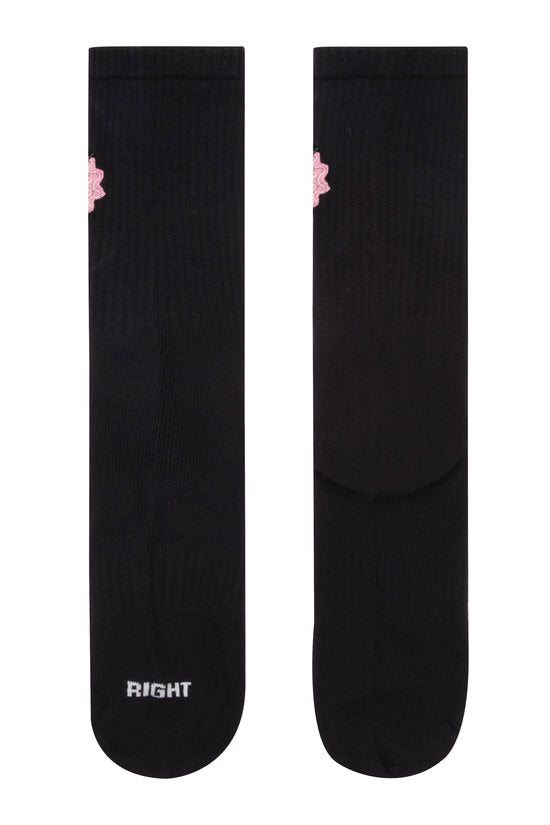 Pink Flower Socks