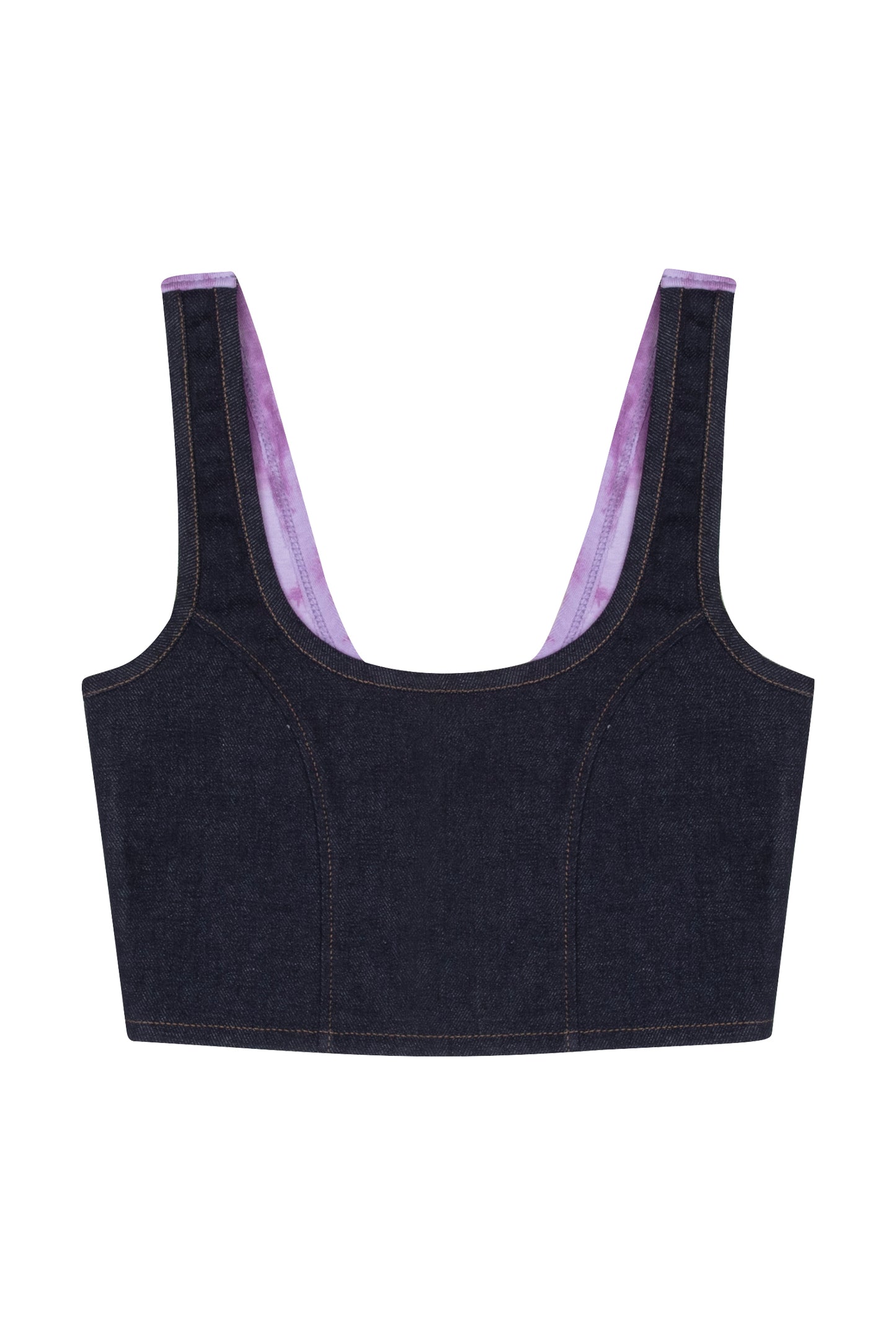 Denim Tank Top - Lacivert/Mor