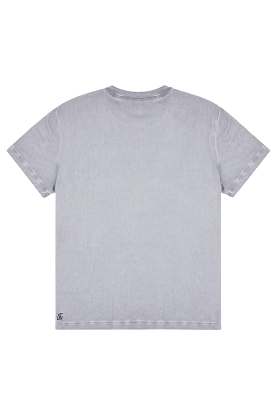 Eskitilmiş Fitilli T-shirt - Gri