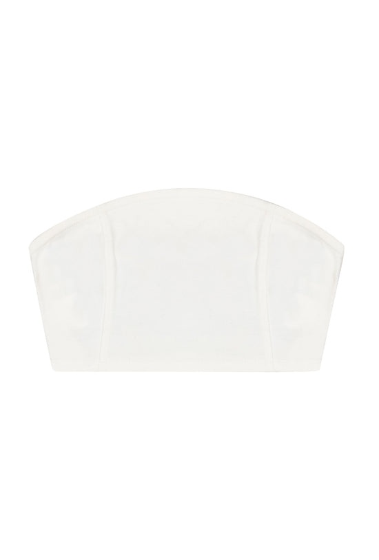 White Denim Bralette - Cameo Green/Verdi Green