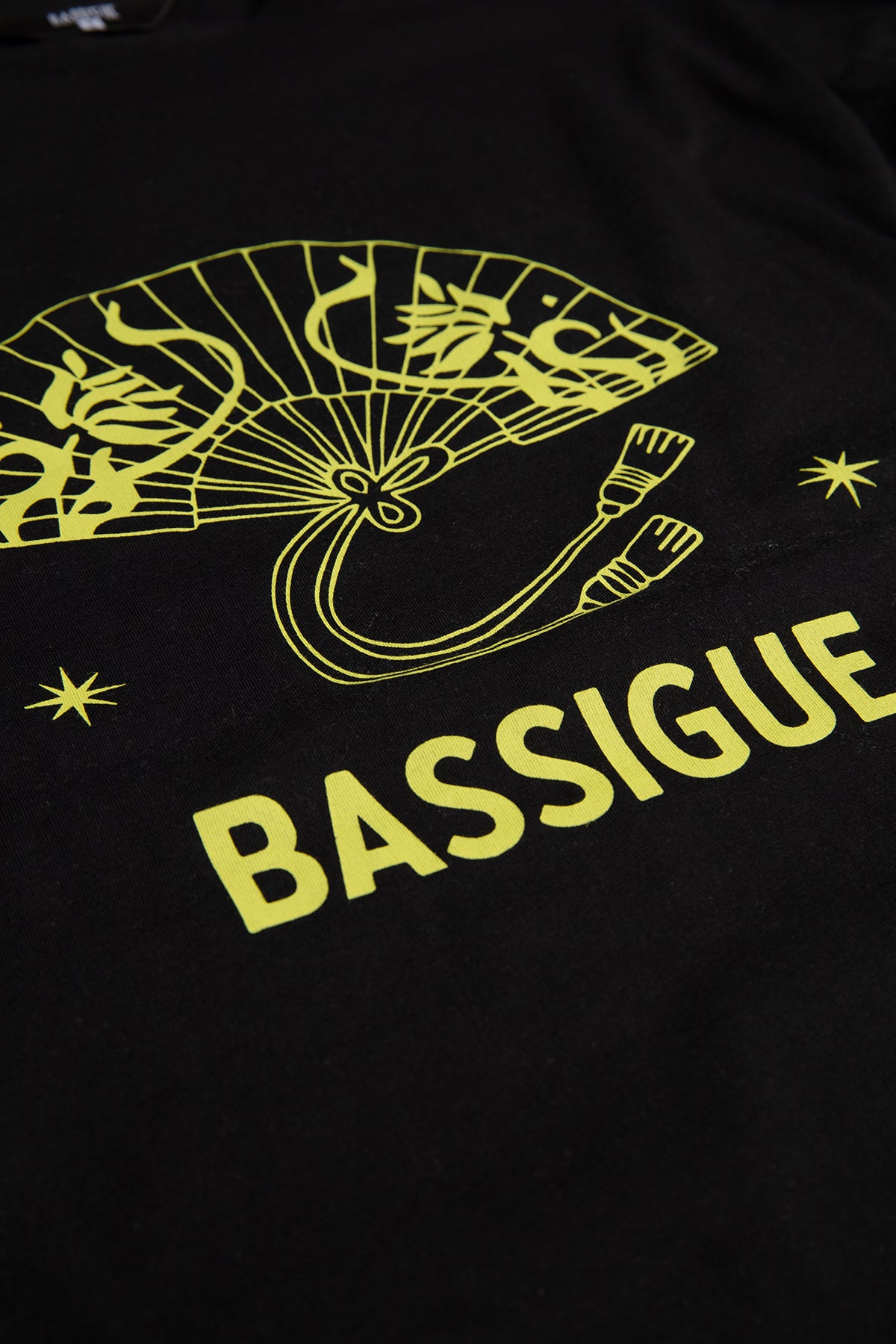 Siyah Yelpaze Baskılı Uzun Kollu T-Shirt