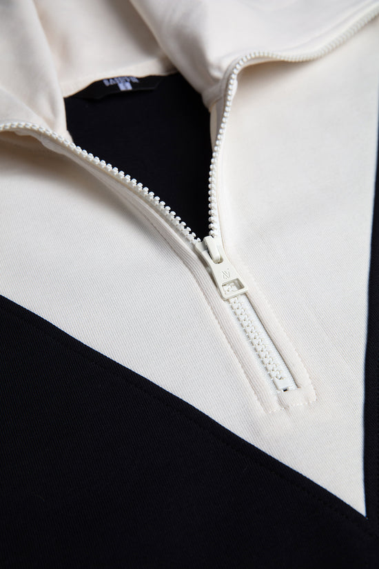 Mini Zip-Neck Sweater Dress