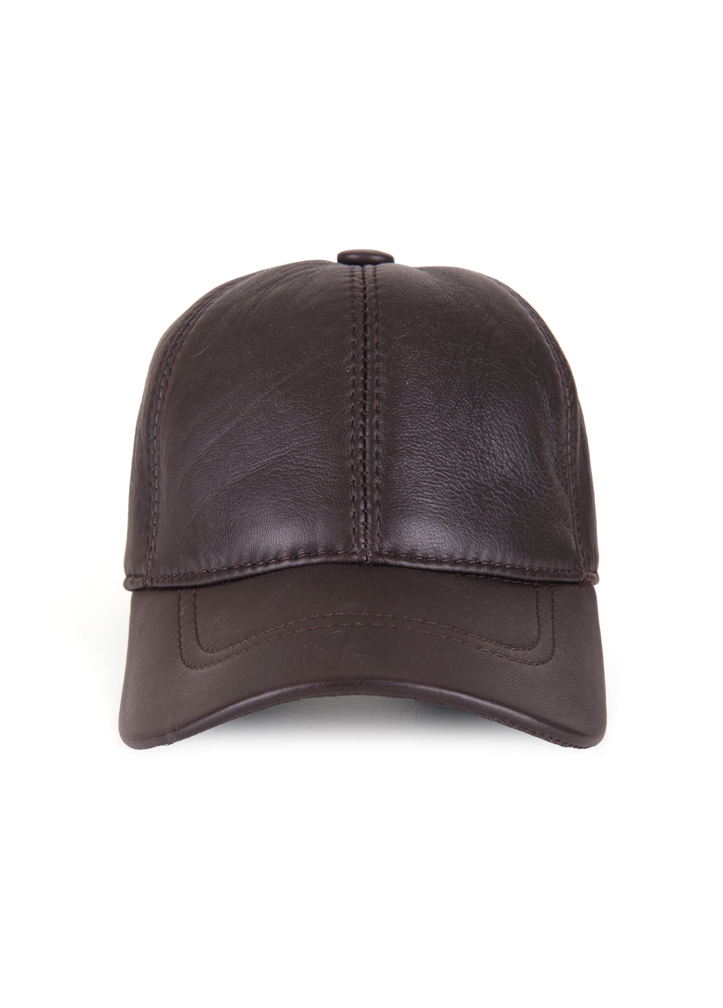 Brown Leather Cap