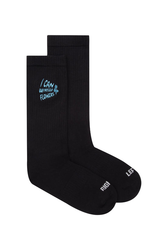 Flowers  Socks-Black