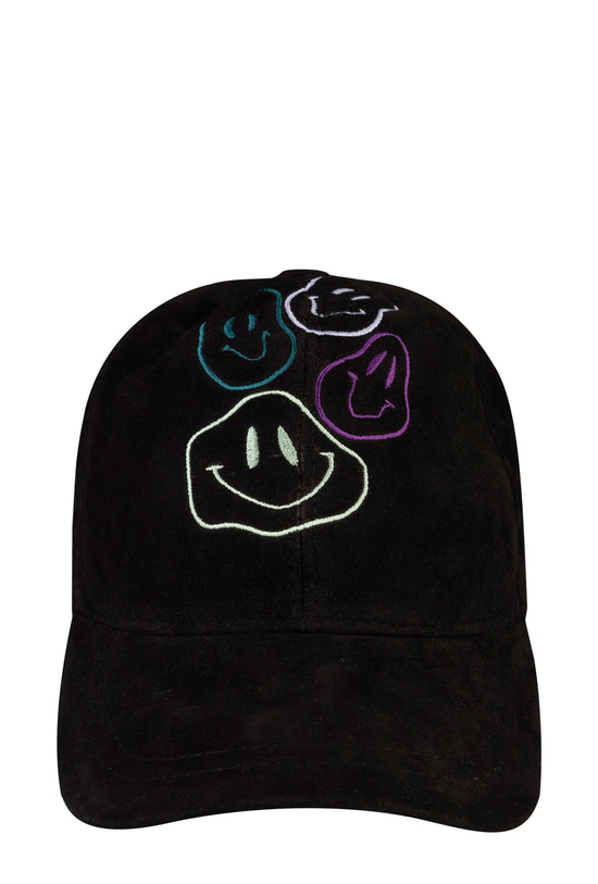 Smiley Süet Deri Şapka