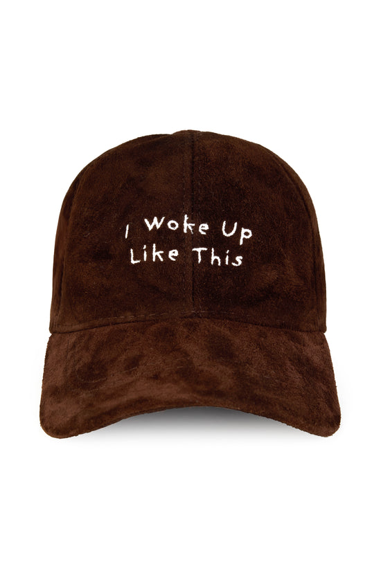 Woke Up Like This Suede Leather Hat