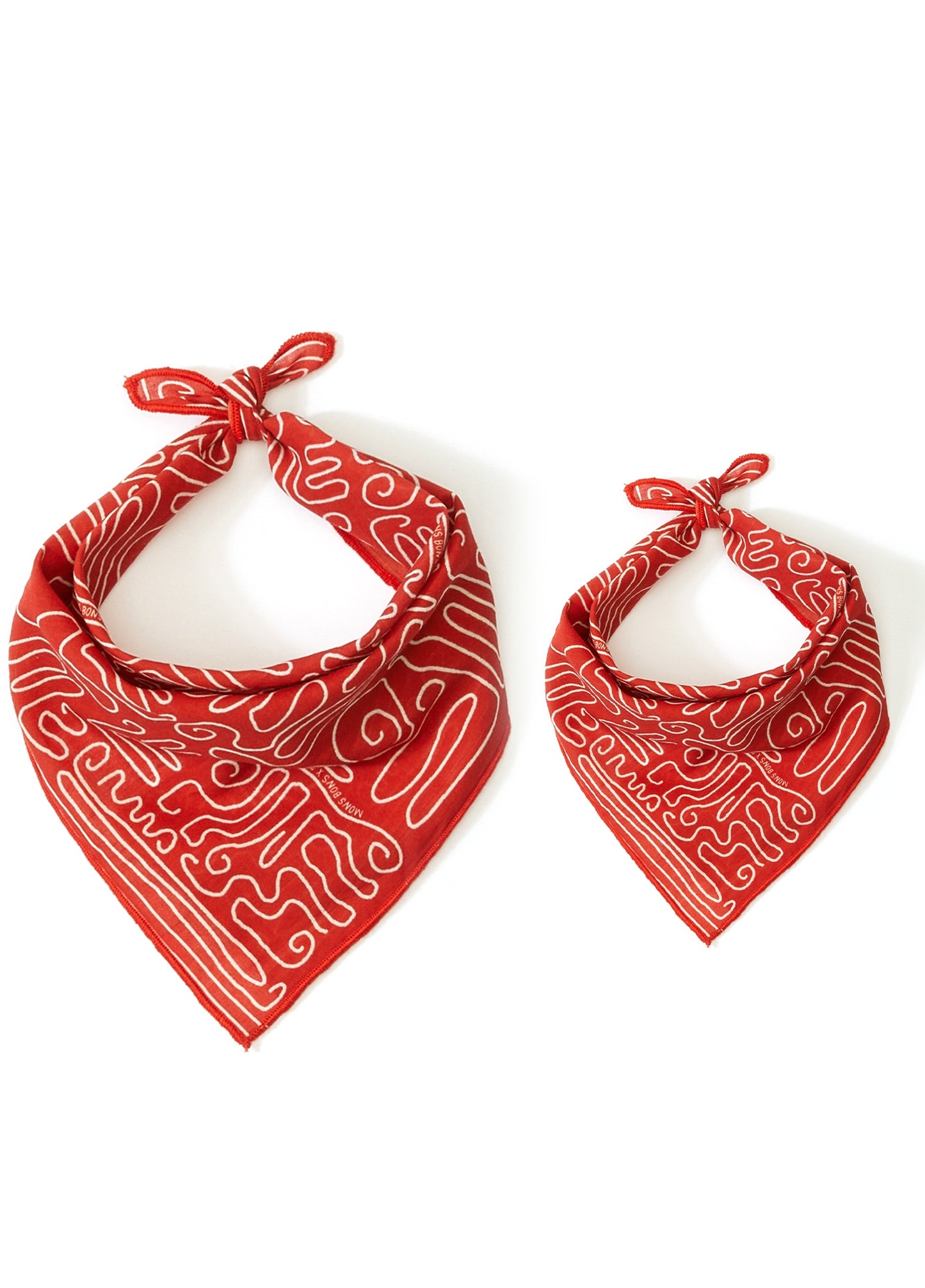 Red Abstract Print Bandana Set