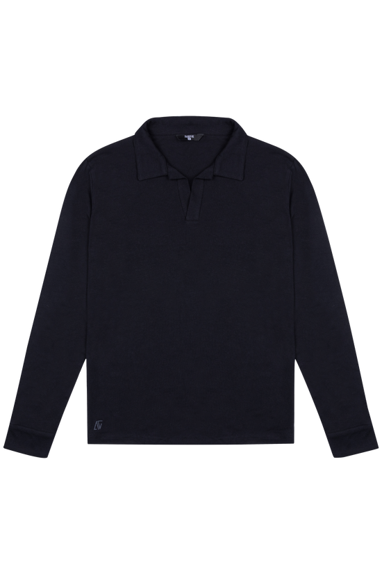 Long Sleeve Polo Shirt - Black