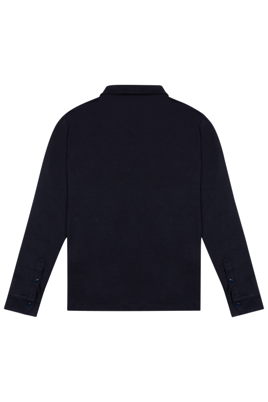 Long Sleeve Polo Shirt - Black