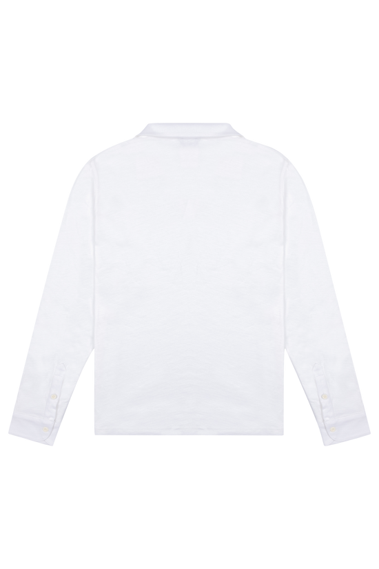 Long Sleeve Polo Shirt - White