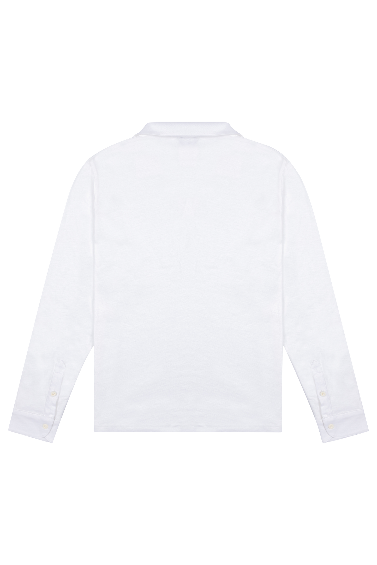 Long Sleeve Polo Shirt - White