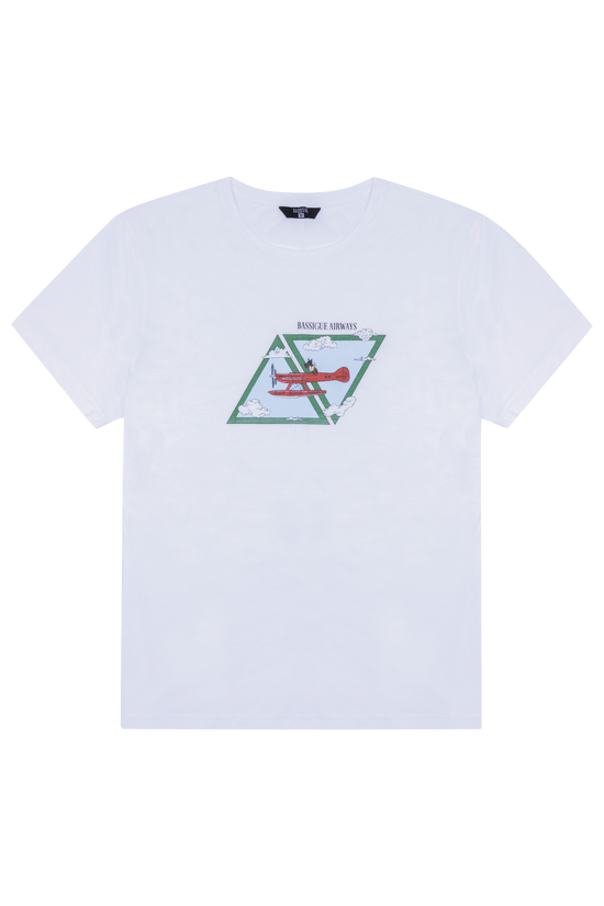 Bassigue Airways T-shirt - Beyaz