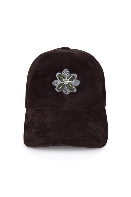 Gray Suede Leather Hat
