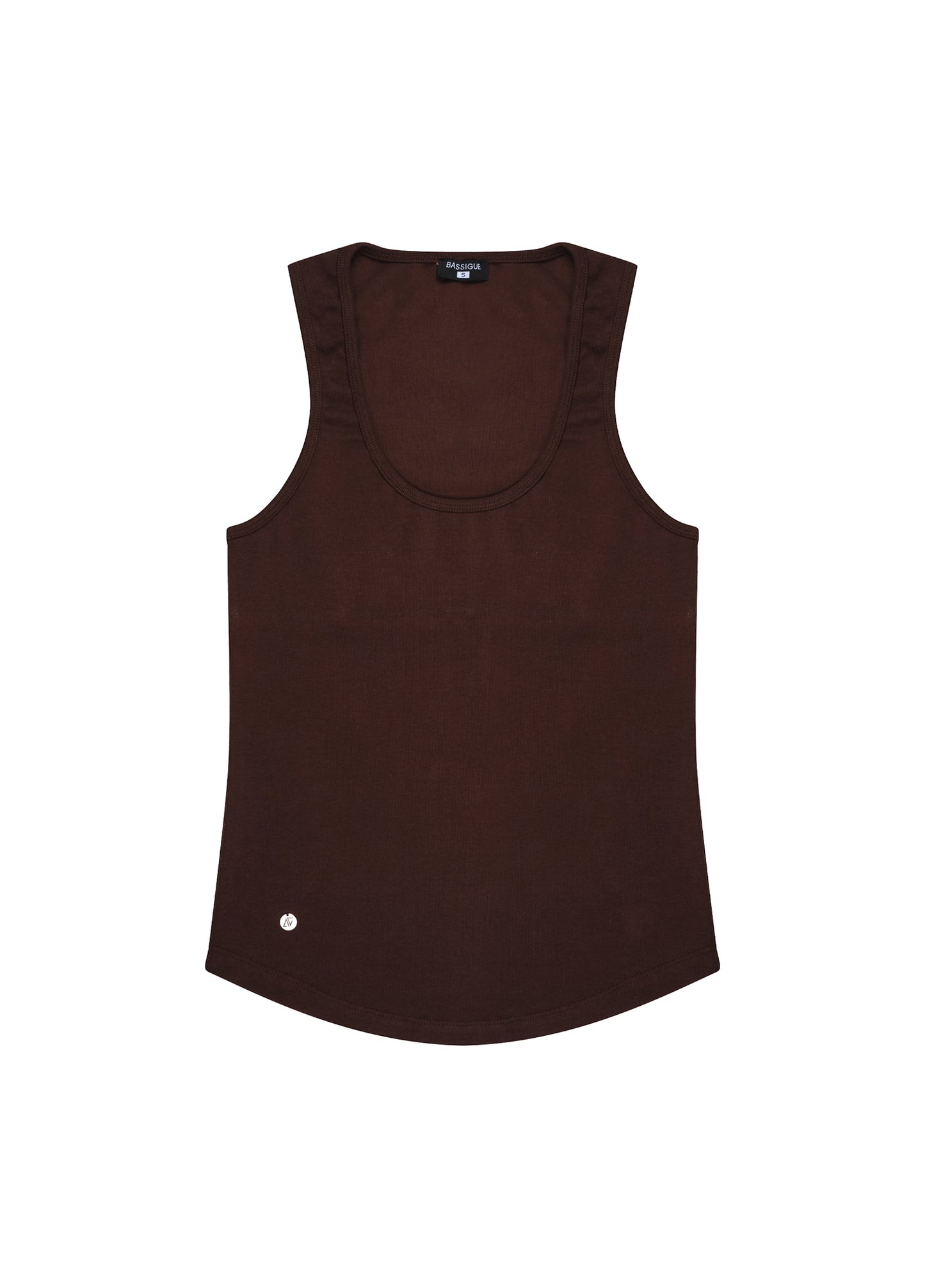 Deep Neck Tank Top - Brown