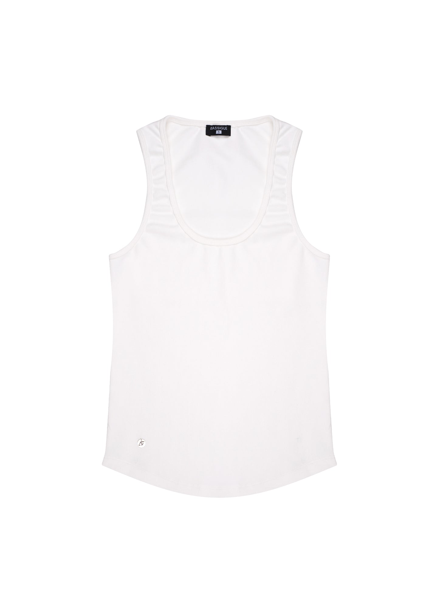 Deep Neck Tank Top - White