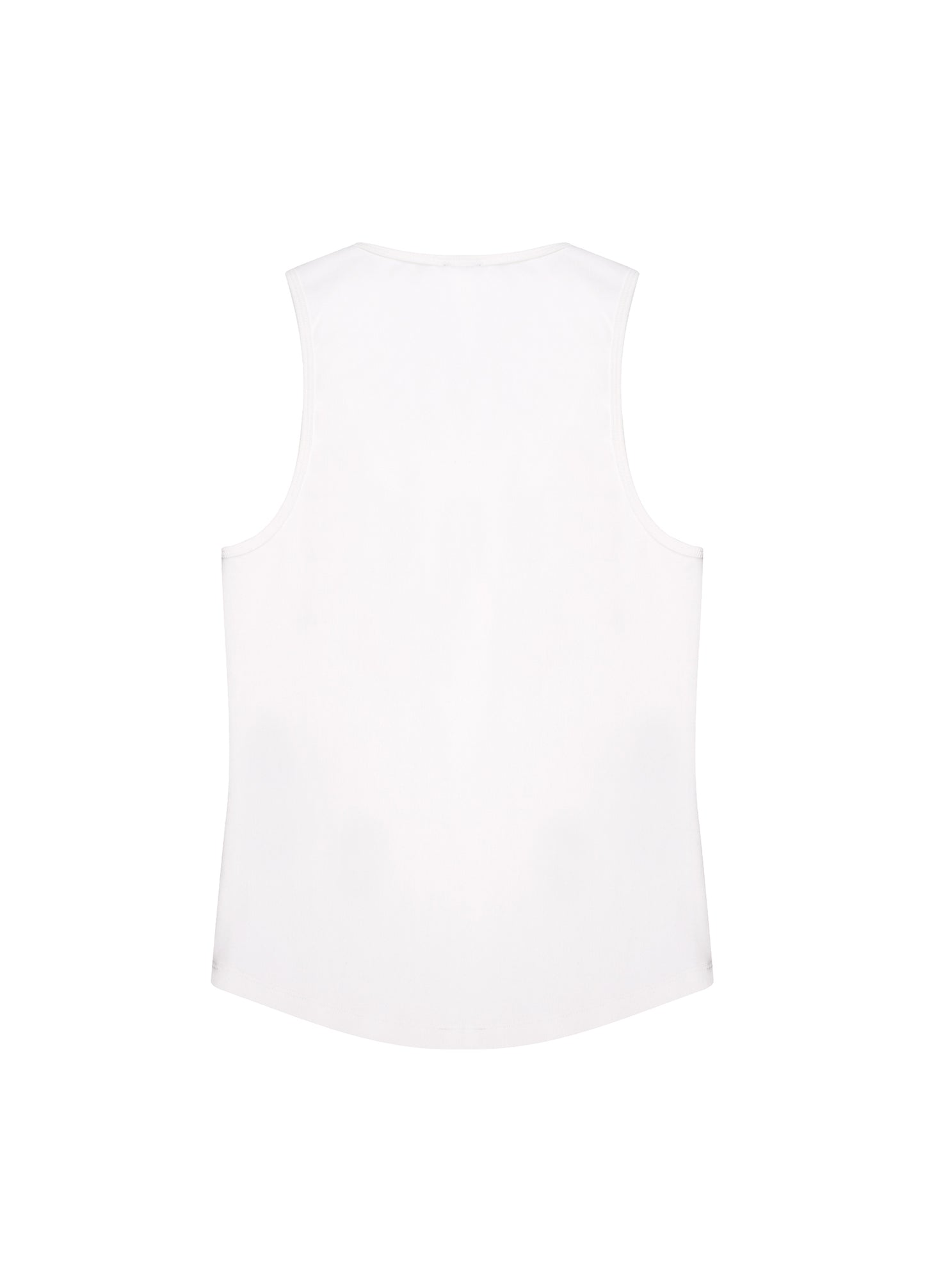Deep Neck Tank Top - White