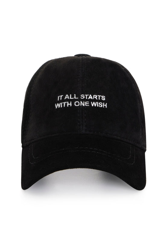 All Starts With One Wish Süet Deri Şapka