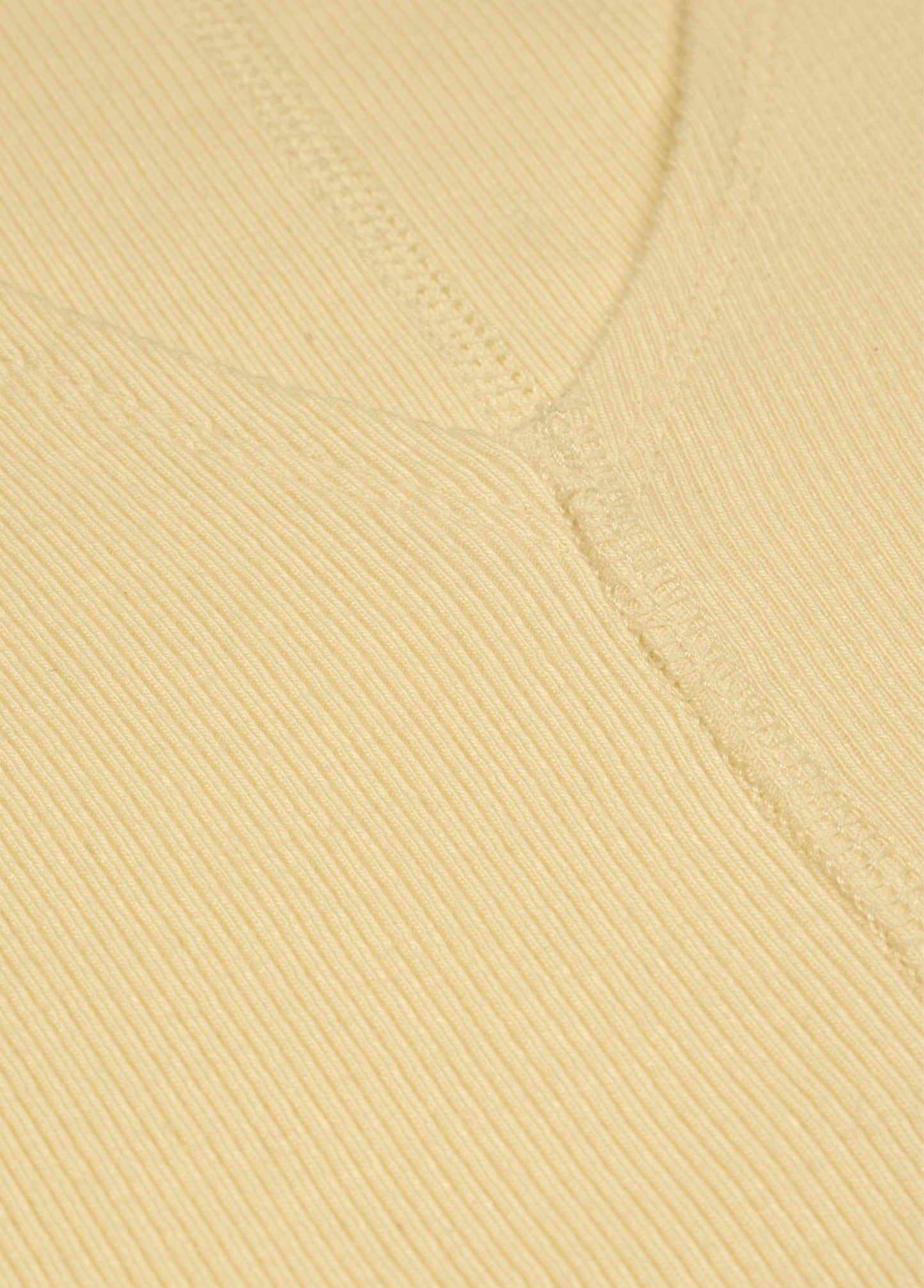 V-Neck Ribbed Cotton T-Shirt-Yellow