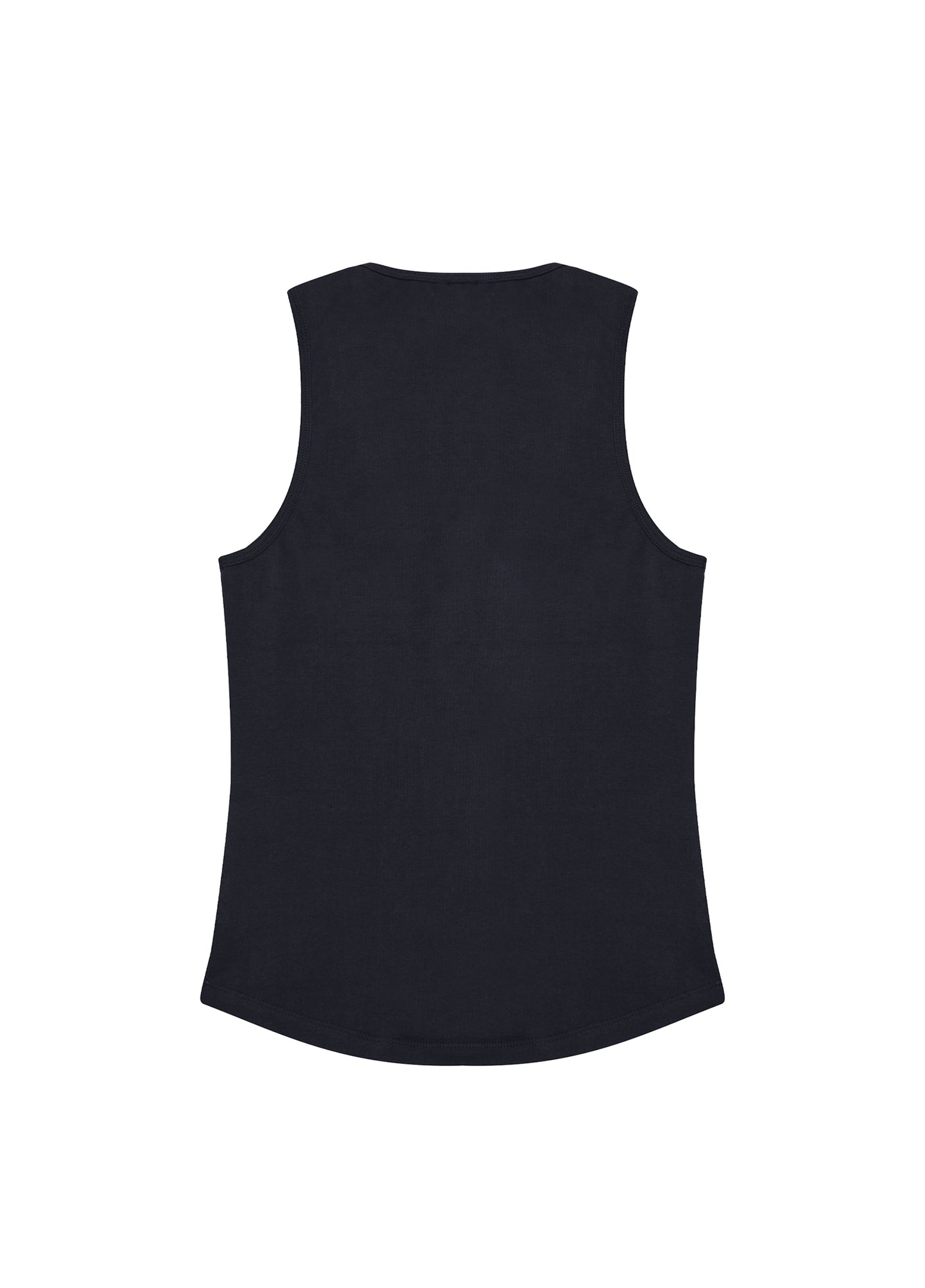 Deep Neck Tank Top - Black