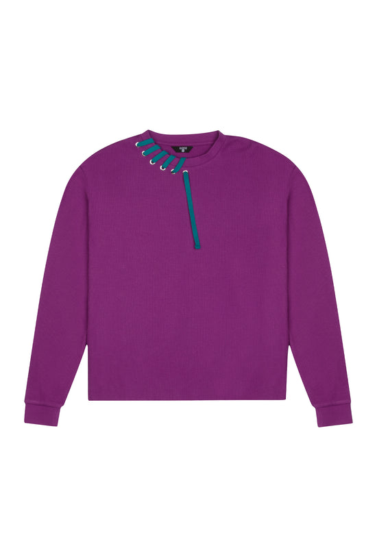 Waffle Crewneck Sweatshirt - Sparkling Grape