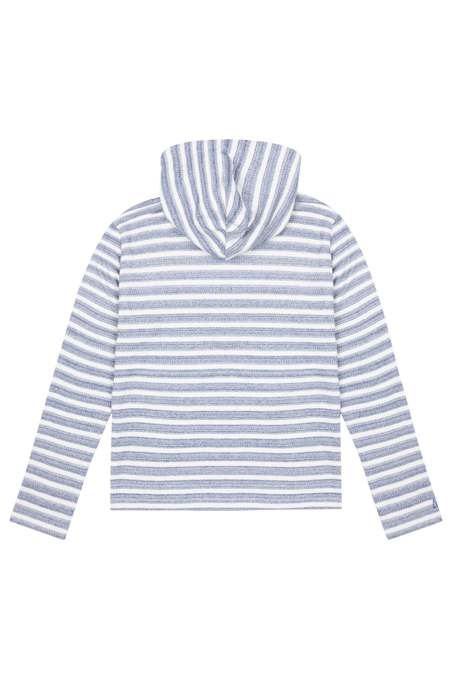 Çizgili Kapüşonlu Sweatshirt - Lacivert/Beyaz