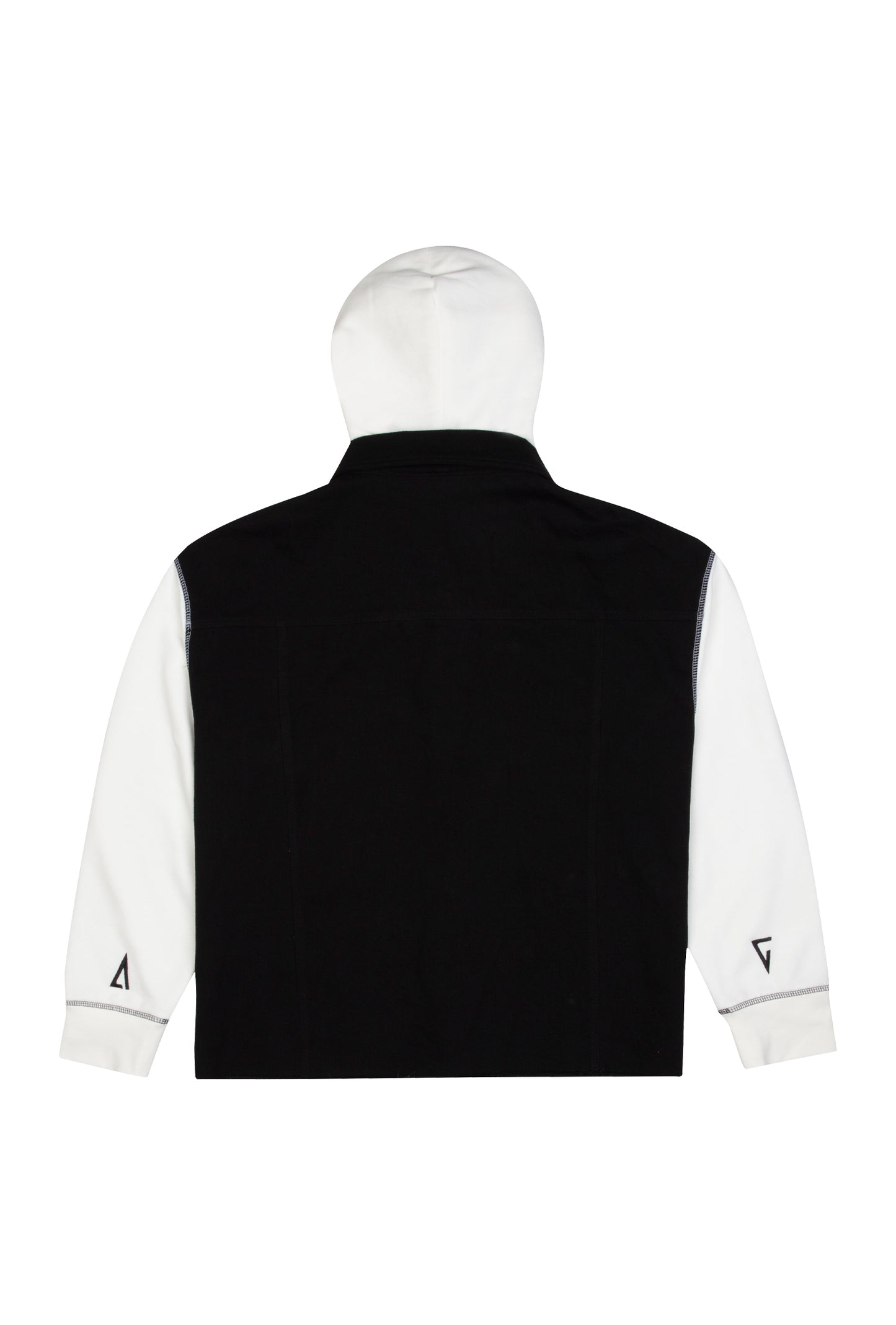 Black Denim Jacket - White