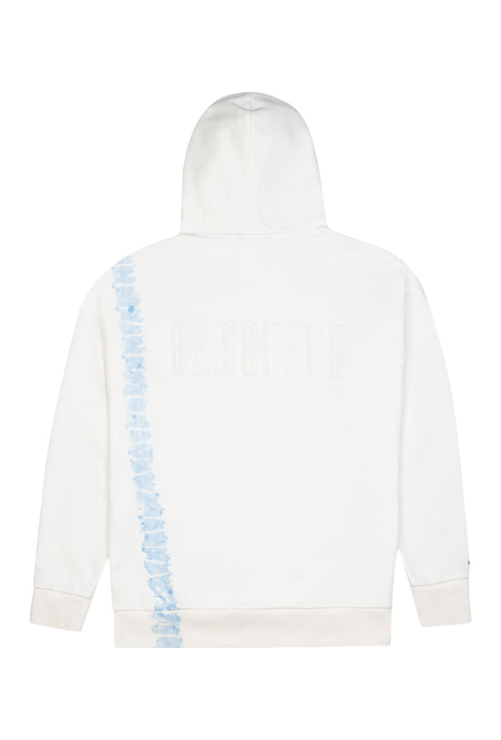 Batik Kapüşonlu Sweatshirt - Beyaz/Mavi