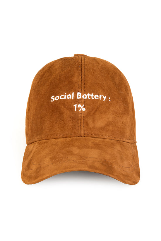 Social Battery Suede Leather Hat