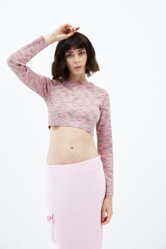 Lotus Crop Top - Rainbow Blush