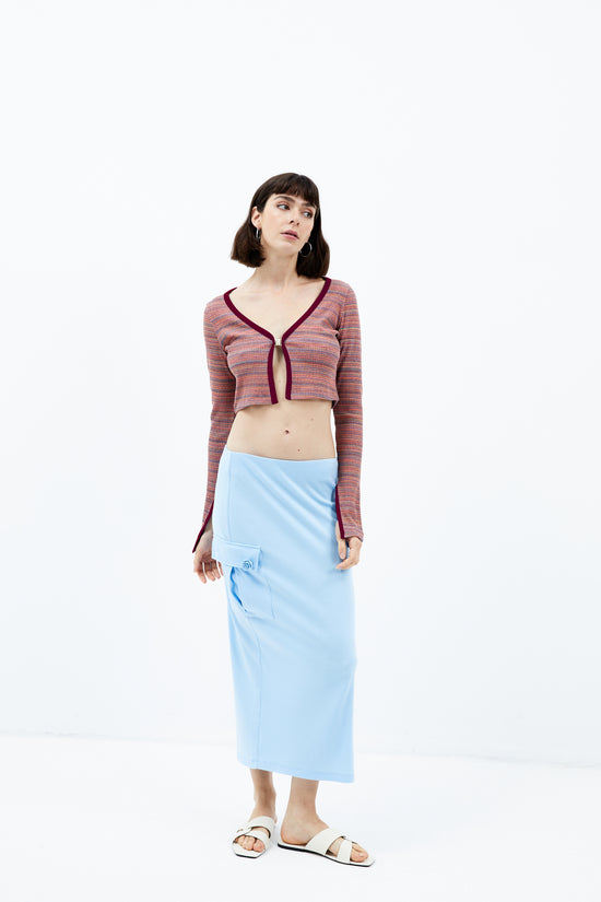 Lotus Open Crop Top - Rainbow Azure