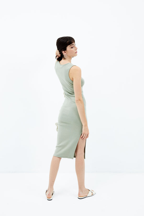 Marigold Ribbed Dress - Sea Grass