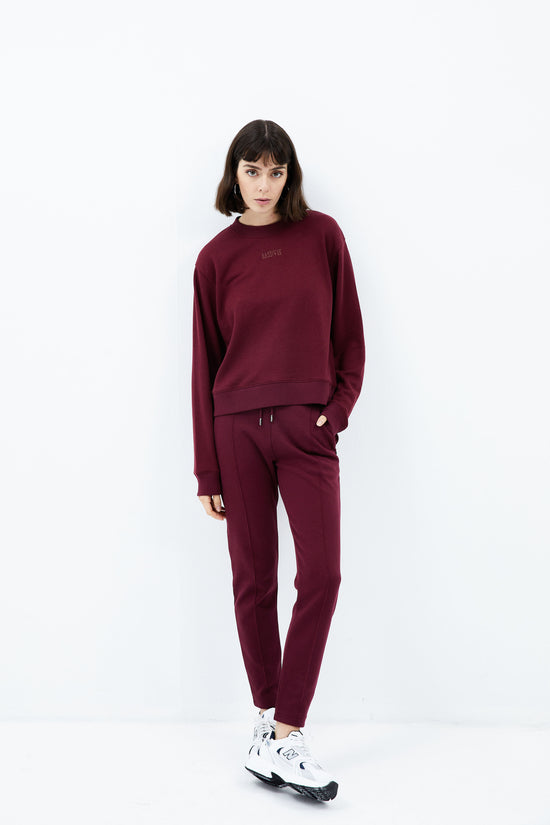 Bisiklet Yaka Sweatshirt - Bordo