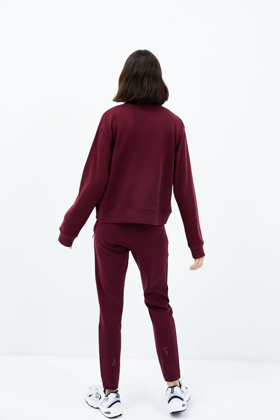 Cotton Crewneck Sweatshirt - Tawny Port