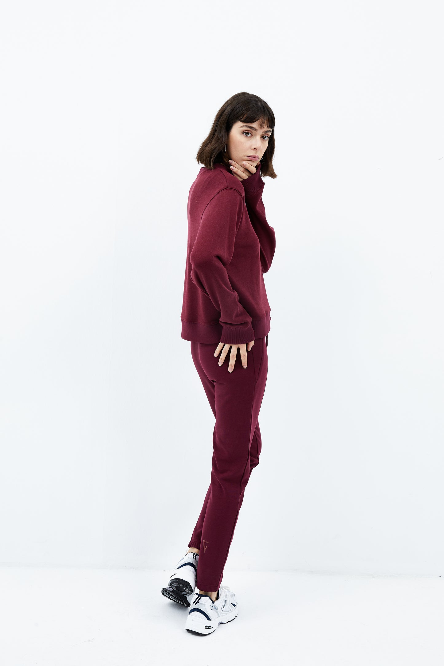 Bisiklet Yaka Sweatshirt - Bordo