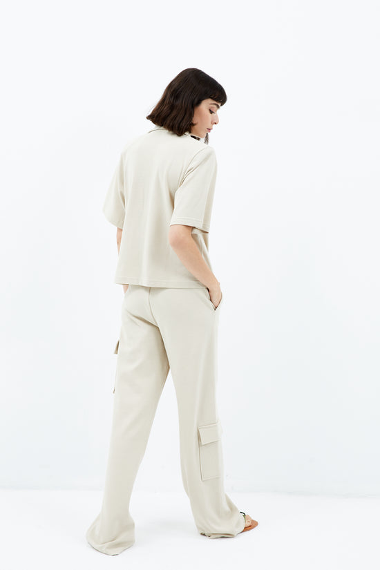 Daisy Cargo Sweatpants - Light Taupe