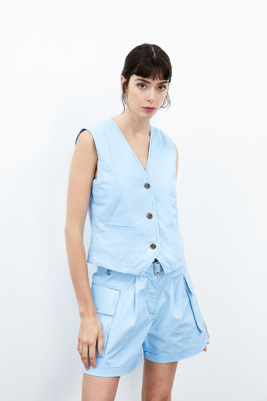 Magnolia Waistcoat - Blue Bell