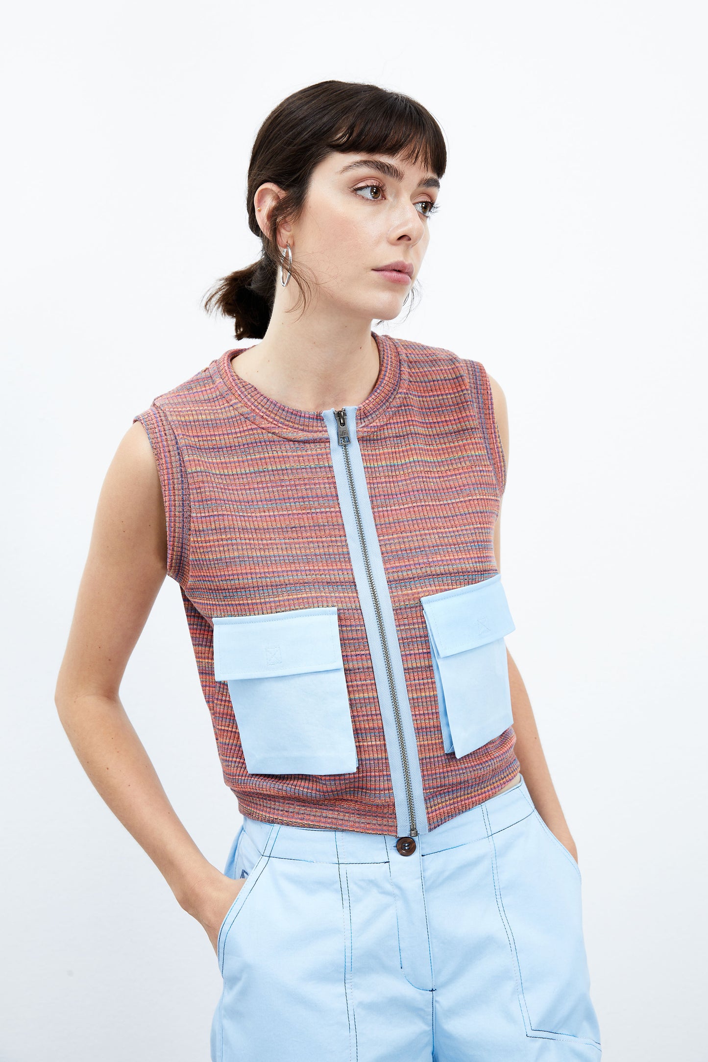 Lotus Waistcoat - Rainbow Azure