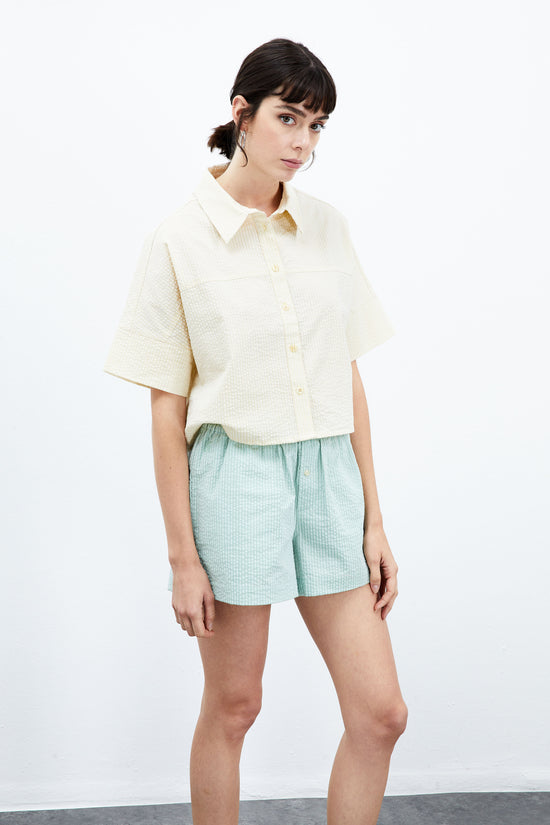 Cosmos Crop Shirt - Butter Milk