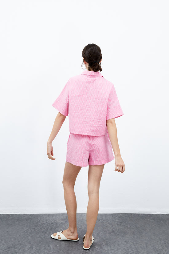 Cosmos Crop Shirt - Bubblegum