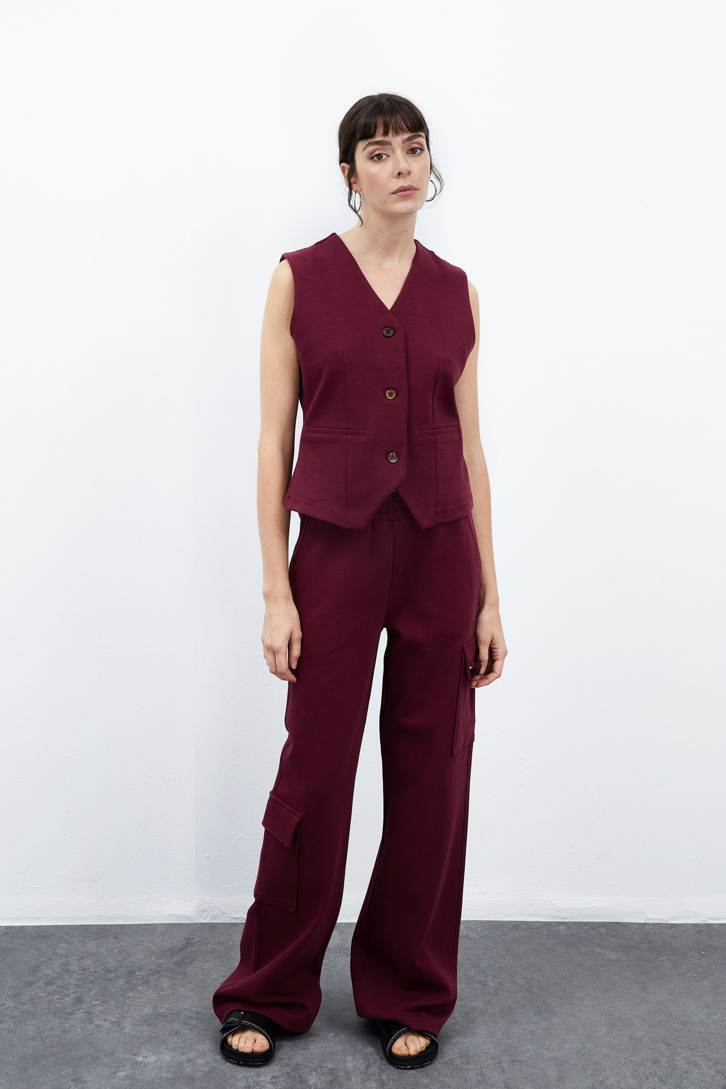 Daisy Waistcoat - Tawny Port