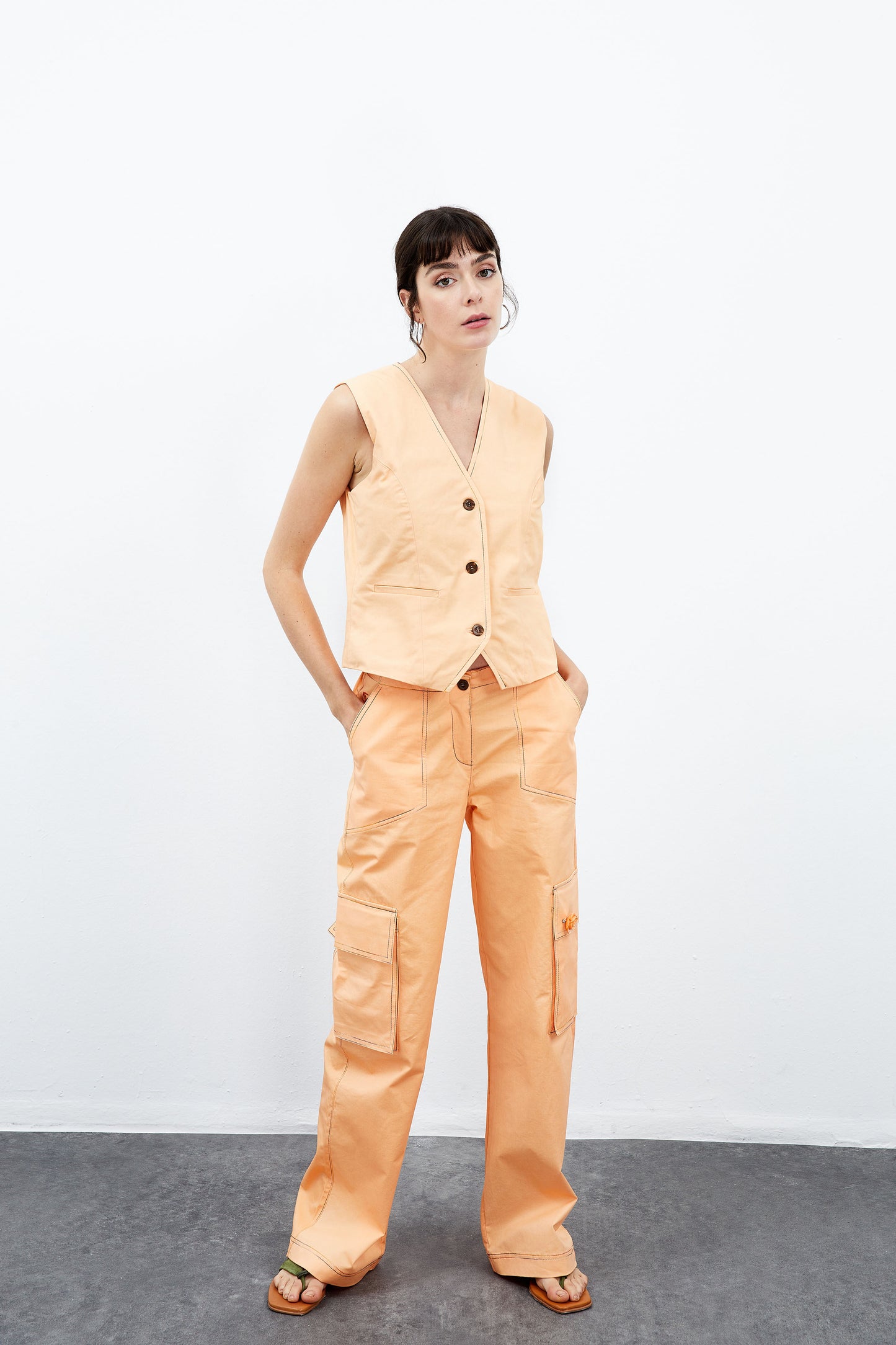 Magnolia Waistcoat - Peach Cobbler