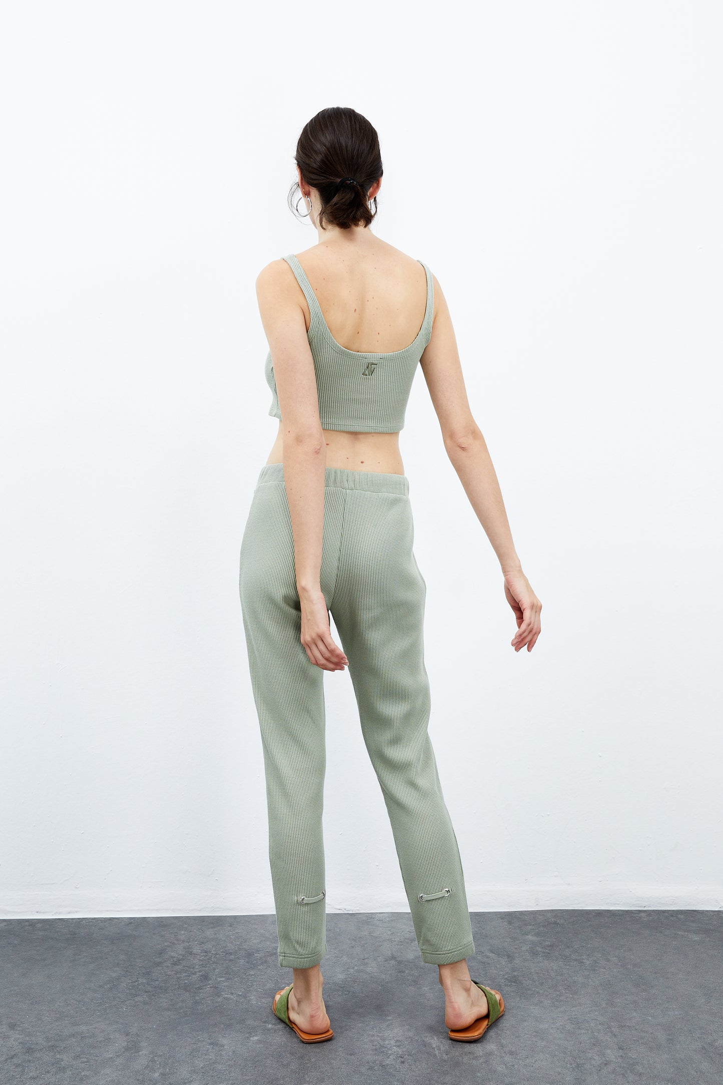 Lily Classic Waffle Sweatpants - Sea Grass