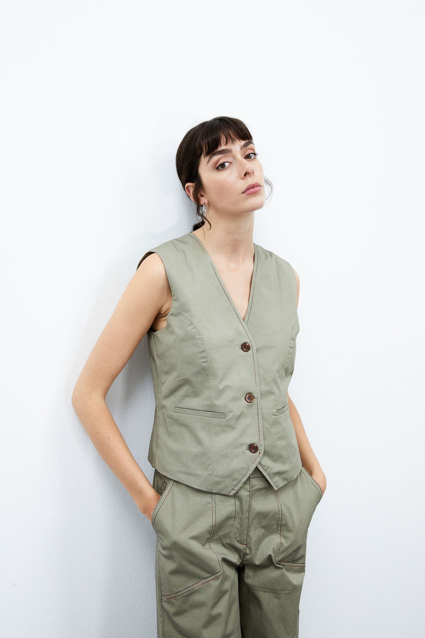 Magnolia Waistcoat - Sea Grass