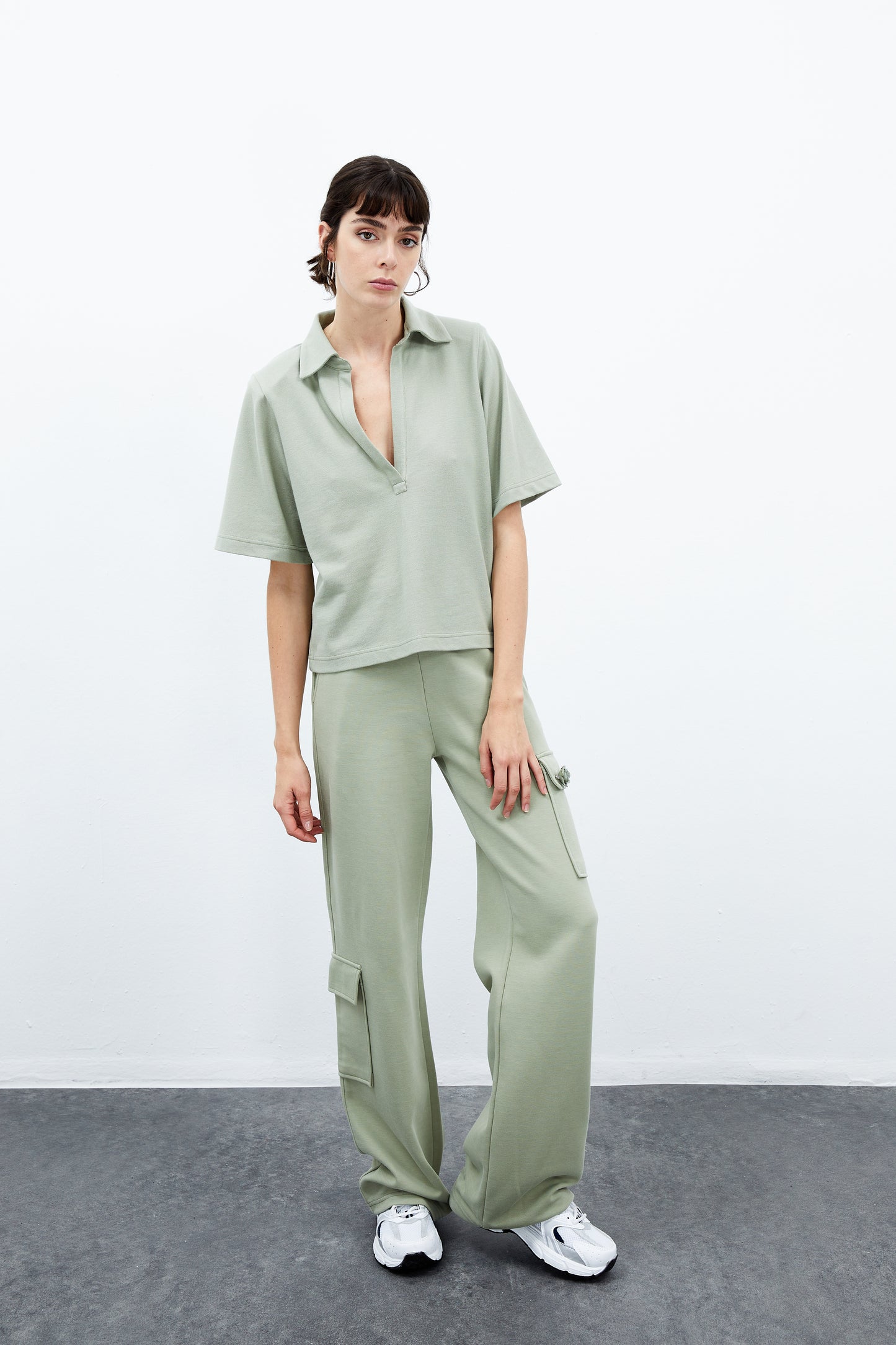 Daisy Polo with Soulder Pads - Sea Grass
