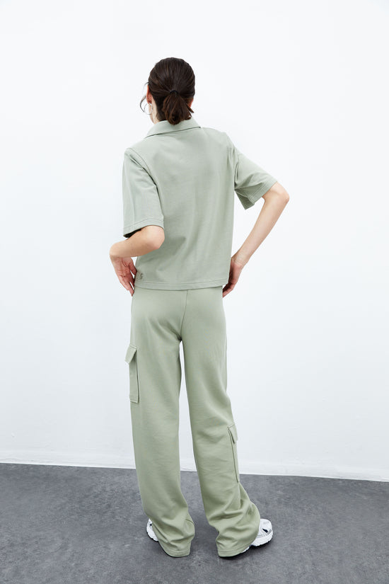 Daisy Polo with Soulder Pads - Sea Grass