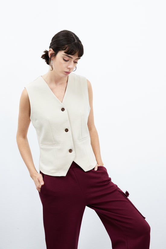 Daisy Waistcoat - Light Taupe