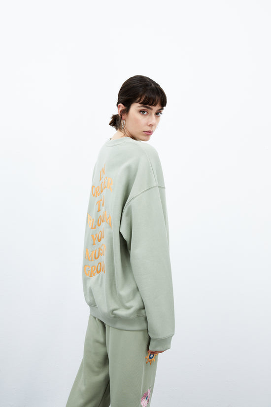 Iris Oversize Crewneck - Sea Grass