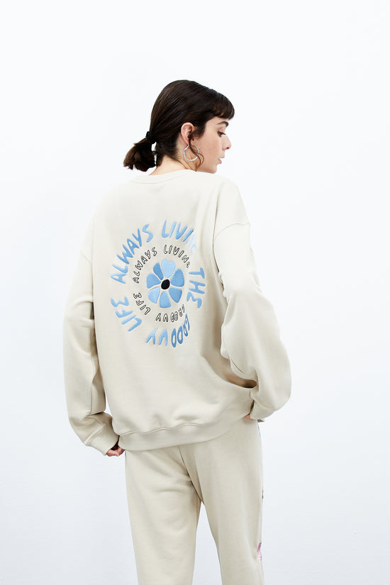 Iris Oversize Sweatshirt - Krem